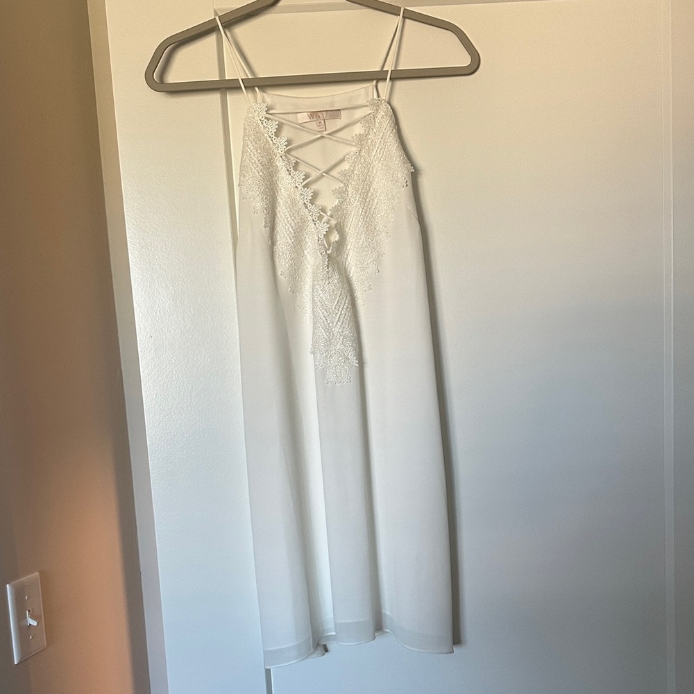 Wayf White Slip Dress